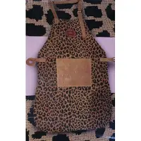 Evora Barbecueschort leer panter print - lederen bbq schort met voorvak 100% leder / Buff- - voor Barbecue of gewoon koken in de keuken - bbq schort panther vrouwen