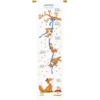 Vervaco - Telpakket kit - Geboorte - Groeimeter - Vrolijke bosvriendjes - PN-0170864 - Borduren - Borduurpakket - Borduurpakket geboorte - Borduurpakket volwassenen