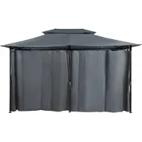 Beliani COLOS - tuinpaviljoen-Grijs-Staal