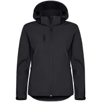 Clique Dames softshell jas Classic met capuchon S / Zwart