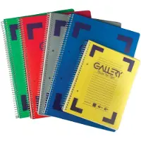 Gallery Traditional spiraalschrift ft A5, geruit 5 mm, geassorteerde kleuren, 160 bladzijden