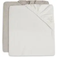 Jollein - Aankleedkussenhoes Badstof 50x70cm - Zachte Hoes Baby Aankleedkussen - Ivory/Nougat - 2 Stuks
