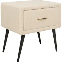 Beliani FLAYAT - Nachtkastje-Beige-Bouclé