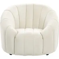 Beliani MALUNG - Fauteuil - Crème - Fluweel