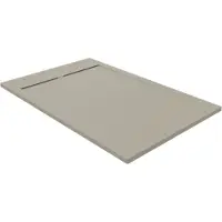 Luca Varess Dandy douchebak 140 x 90 cm composietmarmer mat zijdegrijs rock structuur