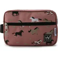YLX Gear SALE: & Freek Vonk Willow Toiletry Bag |Oud roze & Paarden |Toilettas, logeren, vakantie | kinderen, meisjes | dierenprint, glitter, paarden