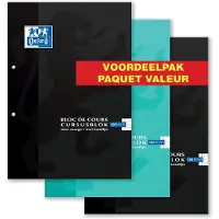 Oxford School cursusblokken A4 geruit 5 mm 90 grams assorti 3 stuks (100 vel)