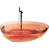 Beliani BLANCARENA - Vrijstaande badkuip - Rood - Solid surface