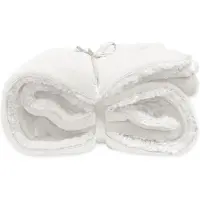 Unique living | lars coral fleece/suede plaid 150x200cm dove white