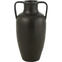 J-Line vaas 2 Armen Terracotta - keramiek - zwart - large - 66 cm hoog