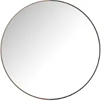 J-Line Mirror round metal/wood black large