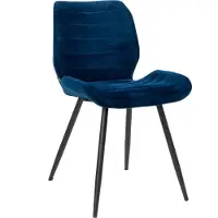 NABER Stapelstoel V, frame zwart, bekleding donkerblauw