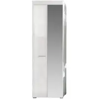 Ebuy24 Amira kledingkast 2 deuren, wit, wit hoogglans.