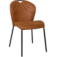 Livin24 Stapelbare eetkamerstoel Fay eco-leer cognac