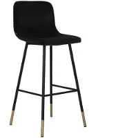 Livin24 Velvet barkruk Mikky zwart 65-78 cm