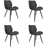 Bronx71 Industriële eetkamerstoel Morris antraciet - Eetkamerstoelen set van 4.