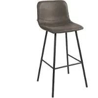 Livin24 Industriële barkruk Mikky antraciet eco-leer 65-78 cm