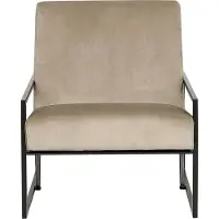 Beliani DELARY - Fauteuil-Beige-Fluweel