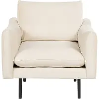 Beliani VINTERBRO - Fauteuil-Beige-Fluweel