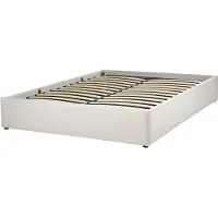 Beliani DINAN - Tweepersoonsbed - Lichtbeige - 140 x 200 cm - Polyester