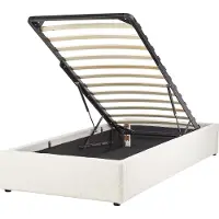 Beliani DINAN - Eenpersoonsbed - Wit - 90 x 200 cm - Bouclé