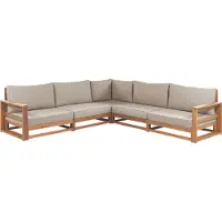 Beliani TIMOR - Loungeset-Lichte houtkleur-FSC gecertificeerd acaciahout