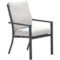 Garden Impressions Sergio dining tuinstoel carbon black / dessert zand - Aluminium - Stapelbare stoel -