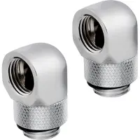 Corsair Hydro X-serie 90° XF-adapter 2 stuks, Waterkoelingsonderdelen Accessoires, Zilver
