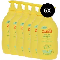 Zwitsal Anti-Klit Shampoo - Baby - met anti-prik formule en ingrediënten van natuurlijke oorsprong - 6 x 400 ml
