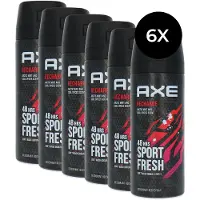 Axe 6x Axe Deodorant Bodyspray Sport Recharge 150 Ml