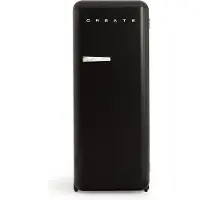 Create - Koelkast in retrostijl - Zwart - Handvat Marmer - FRIDGE RETRO 281L