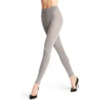 Falke Softmerino eenkleurig wol katoen legging dames grijs - maat 44-46
