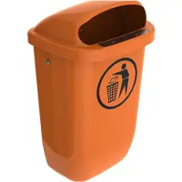 HygieneShopBasics Buitenafvalbak DIN-PK 50 ltr oranje