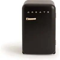Create - Koelkast in retrostijl - Zwart - Handvat Goud - FRIDGE RETRO 107L