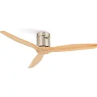 Create - Plafondventilator 40W silent Ø132 cm - Met Afstandsbediening - 6 Snelheden - Timer - Zomer/Winter functie - Níkkel - WIND CALM