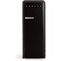 Create - Koelkast in retrostijl - Zwart - Handvat Zilver - FRIDGE RETRO 281L
