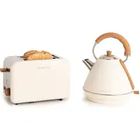 Create PACK - TOAST RETRO Broodrooster + KETTLE RETRO - dikke sneetjes- 1,7 liter- 6 vermogensniveaus - Wit