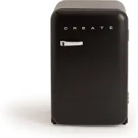 Create - Koelkast in retrostijl - Zwart - Handvat Zilver - FRIDGE RETRO 107L