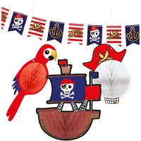 Amscan Piraten Decoratie kit (1 slinger + drie decoratie waaiers)