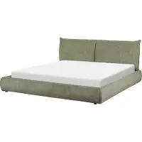 Beliani VINAY - Tweepersoonsbed - Groen - 180 x 200 cm - Corduroy