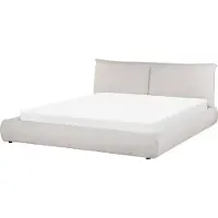 Beliani VINAY - Tweepersoonsbed - Beige - 180 x 200 cm - Corduroy