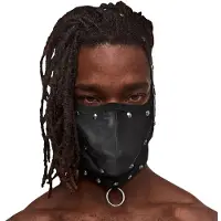 Male Power Triton - Masker met Verstelbare Nek en Voorring - Eén Maat - Zwart