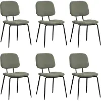 Bronx71 Scandinavische eetkamerstoel Ivar gerecyclede stof groen - Eetkamerstoelen set van 6 - stoel