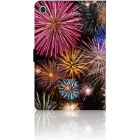 B2Ctelecom Book Case voor Lenovo Tab M10 Plus 3rd Gen 10.6 inch Tablet Hoes met standaard Vuurwerk