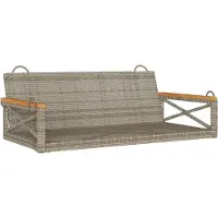 vidaXL - Schommelbank - 109x62x40 - cm - poly - rattan - grijs