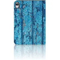 B2Ctelecom iPad (2022) 10.9 Tablet Book Cover Wood Blue