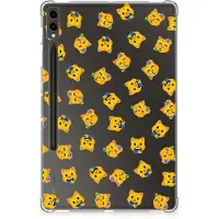 B2Ctelecom Back Cover voor Hippe Hoes voor Samsung Galaxy Tab S9 Plus Katten Emojis