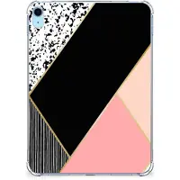 B2Ctelecom iPad (2022) 10.9 Back Cover Zwart Roze Vormen