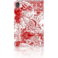 B2Ctelecom Tablettasje Lenovo Tab P11 | P11 Plus Angel Skull Rood