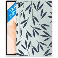 B2Ctelecom Samsung Galaxy Tab S7FE Siliconen Hoesje Leaves Blue